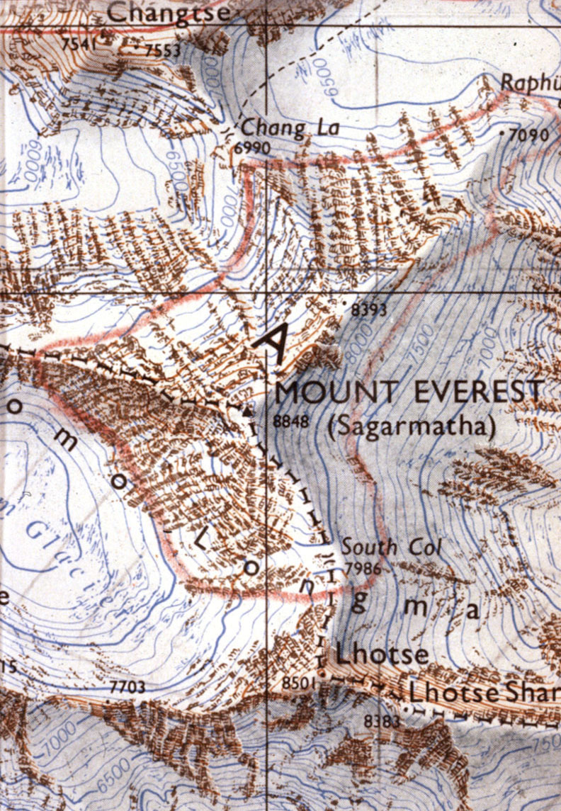 Mt Everest Topographic Map.