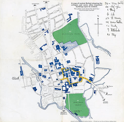 Map - city of Oxford, click for larger image