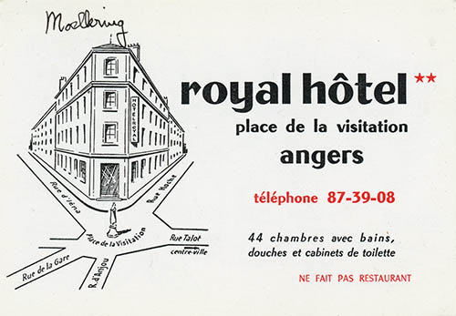 Card, Royal Hotel, September, 1963, click for larger image