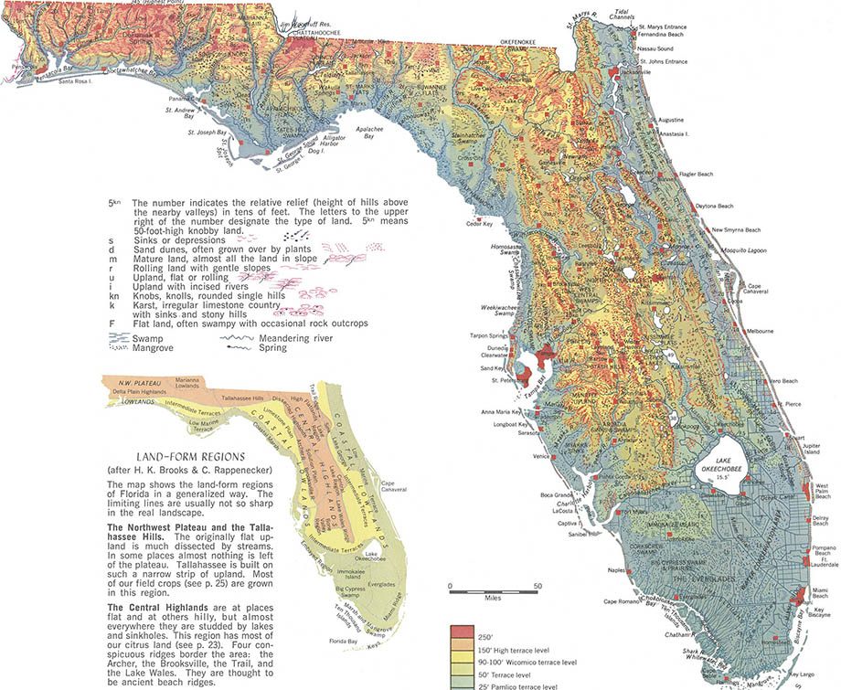 Landforms od Florida, click for larger image