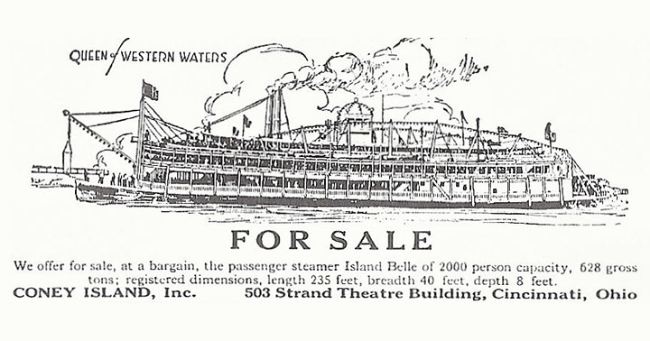 The Island Belle for sale. I wonder how much it sold for