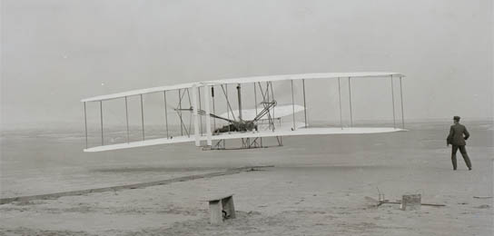 Orville Wright and the first fight, detail
