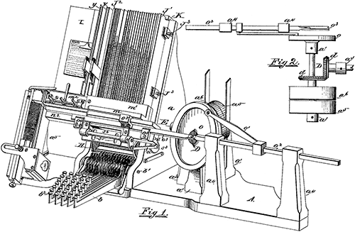 The 1872 typesetter, click for larger image
