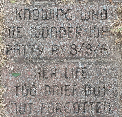 Memorial paving stone, click for larger image
